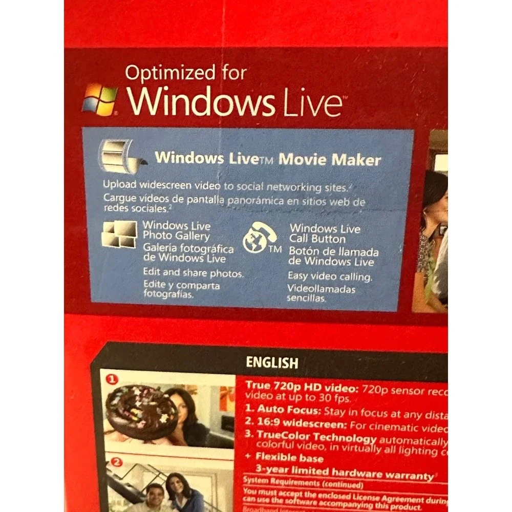 Microsoft LifeCam HD 5000 720p HD webcam -Black NOS